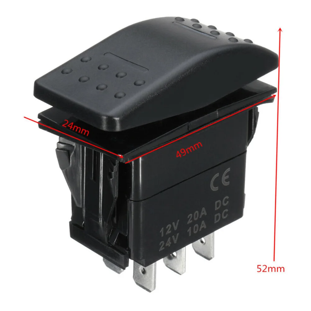 

7Pin DPDT ON OFF ON Rocker Switch with LED Lighting Designed for Marine Truck and Car Electrical 12 24V Systems