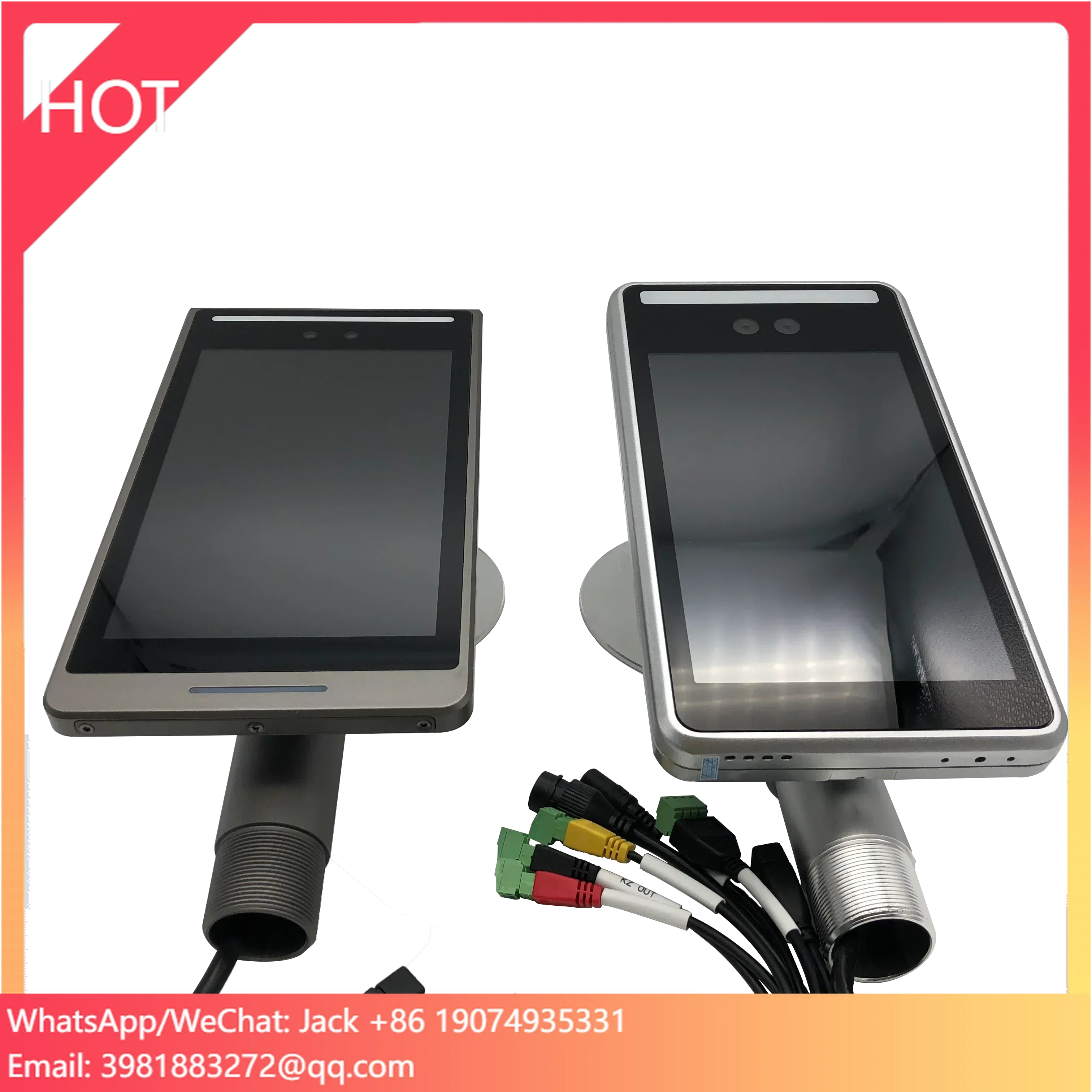 

Access Control Wireless 8 Inch Touch Screen Face Recognition Reader Built-in Card Reader 13.56Mhz