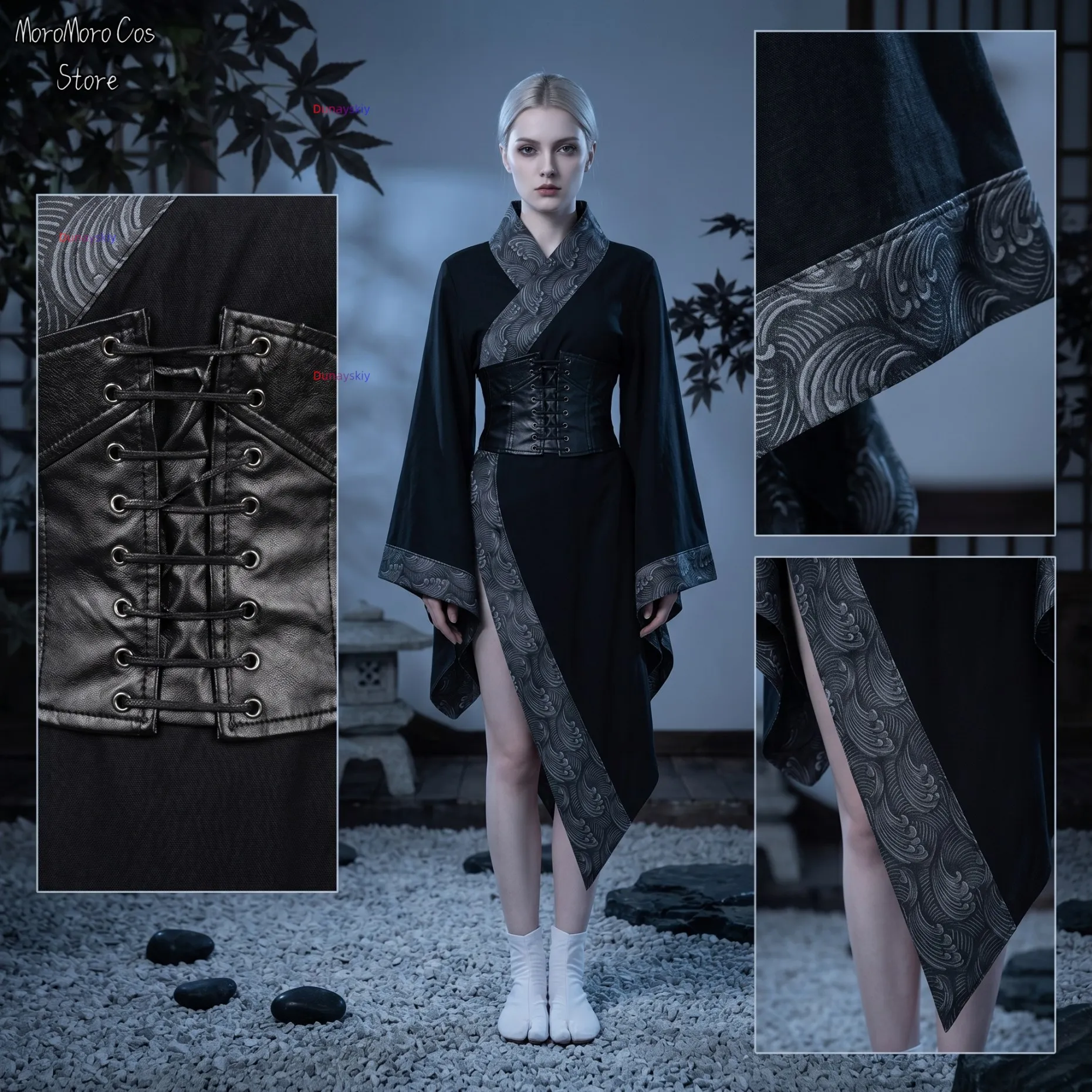 

Punk Rave Women's Dark Punk Japanese Kimono Asymmetric Adjustable Party Club Stage Performance Irregular Personality Dress