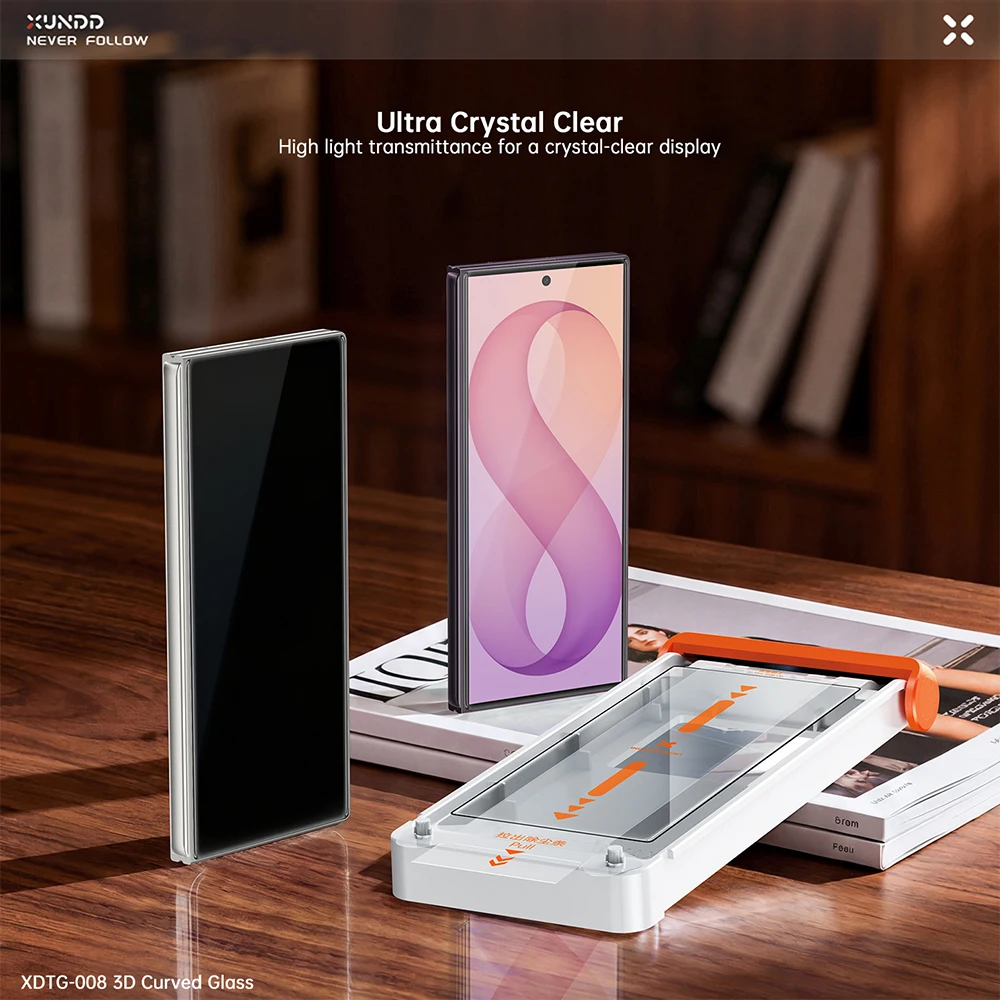 Xundd For Samsung Galaxy Z Fold 7 8 Ultra 3D Tempered Glass Screen Protector Full Coverage Anti-Fingerprint Shock-Resistant Film