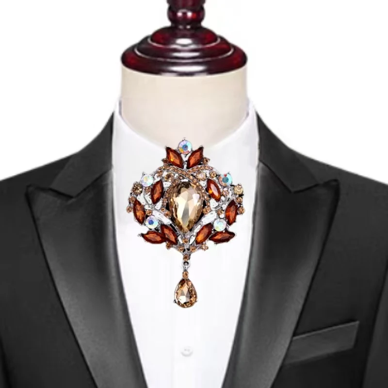 

Luxury Rhinestone Bolo Bow Tie High-end Gifts Korean British Business Banquet Bowtie Men's Jewelry New Men Wedding Accessories