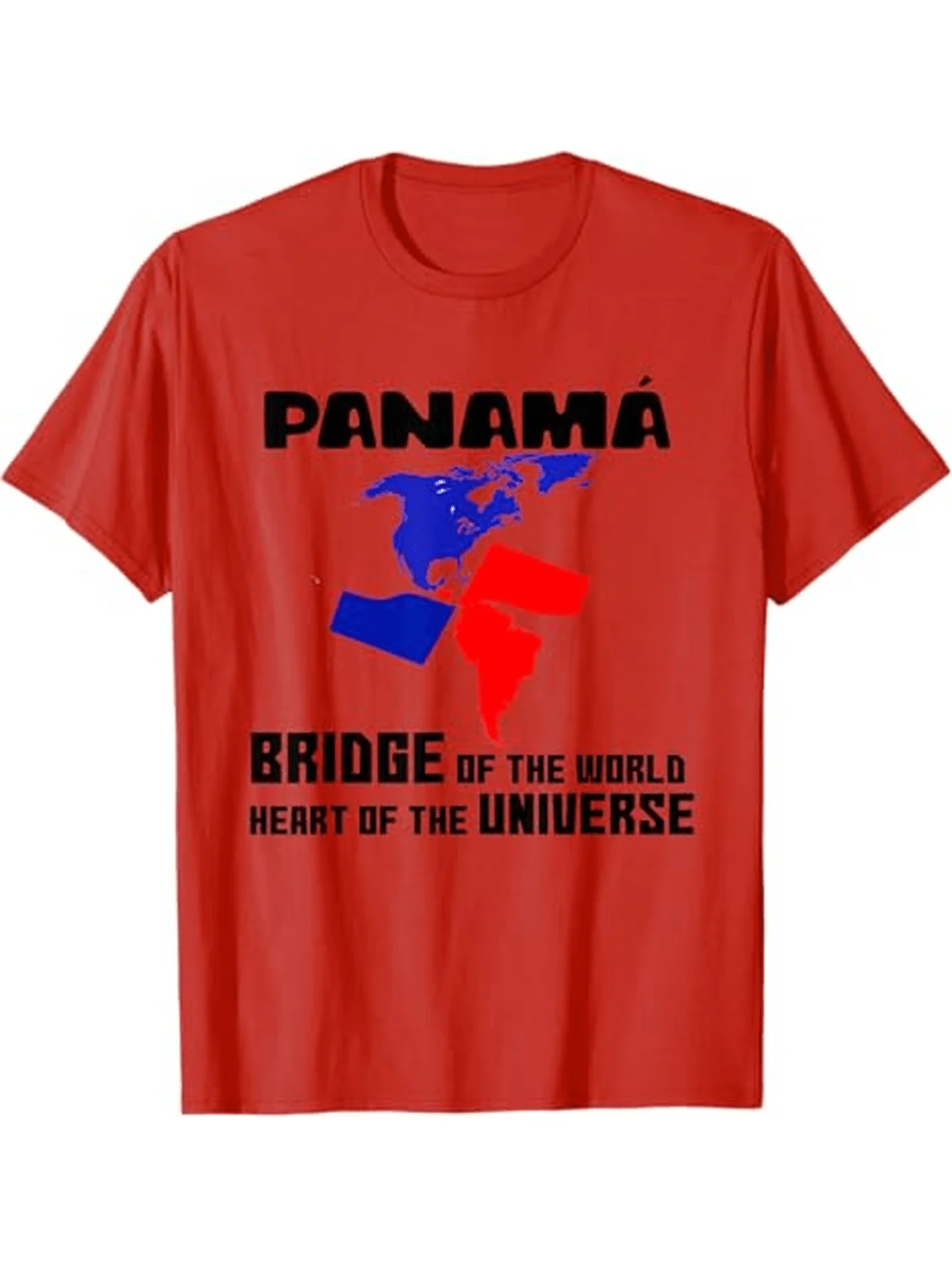 

Panama Canal Map Panama Flag&Bridge of the World Design-100% cotton summer O-neck short sleeve casual printed men's T-shirt.