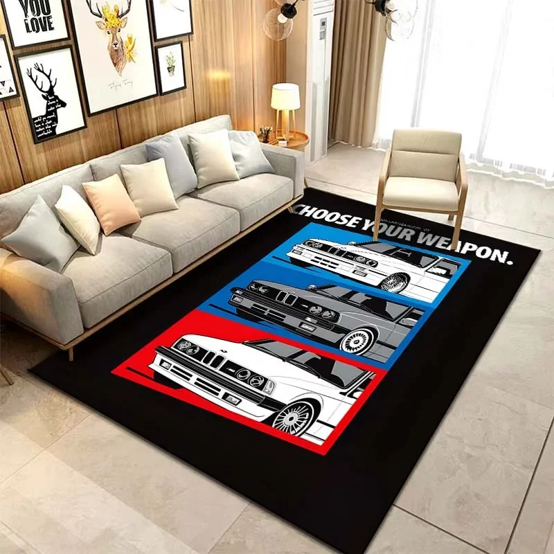 

Classic Car E30 Pattern Rug Carpets Bedroom Living Room Bathroom Mat Creative Door Mat Area Rug Man Cave Home Decor