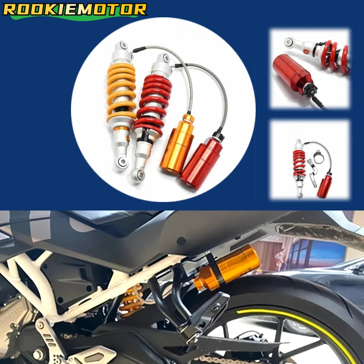 

Universal 320MM Adjustable Rear Suspension Motorcycle CNC Rear Shock Absorber Damping