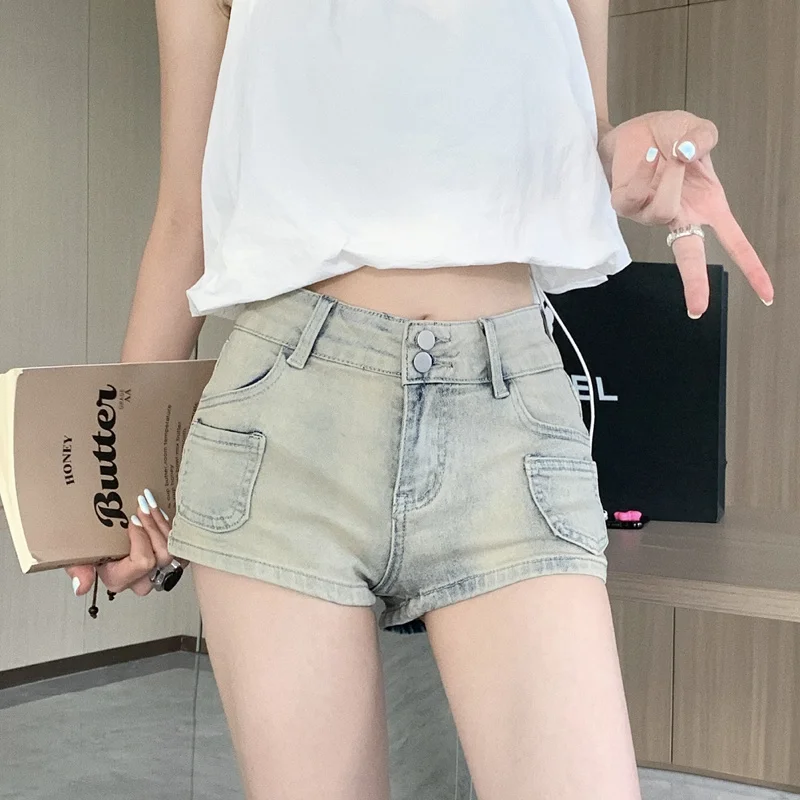 Shorts Womens Black High Waist Minimalist Style Slimming Straight Leg Chic Soft Comfortable Simple Elegant Solid Color 