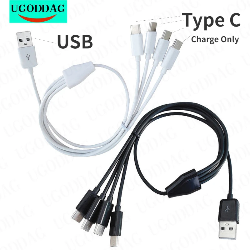 4 in 1 50cm Multi Charging Cable Type-C Multiple Charge Cord Phone USB C Connector Charging Cord for Cell Phones Tablets