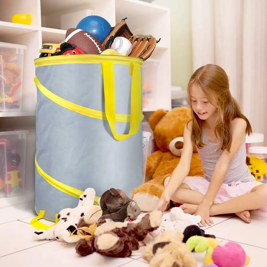 Gallon Collapsible Trash Can 3 Pack, Garden Bag Pop Up Camping Trash can, Reusable Leaf Bag Holder, Yard Waste Bag view 5