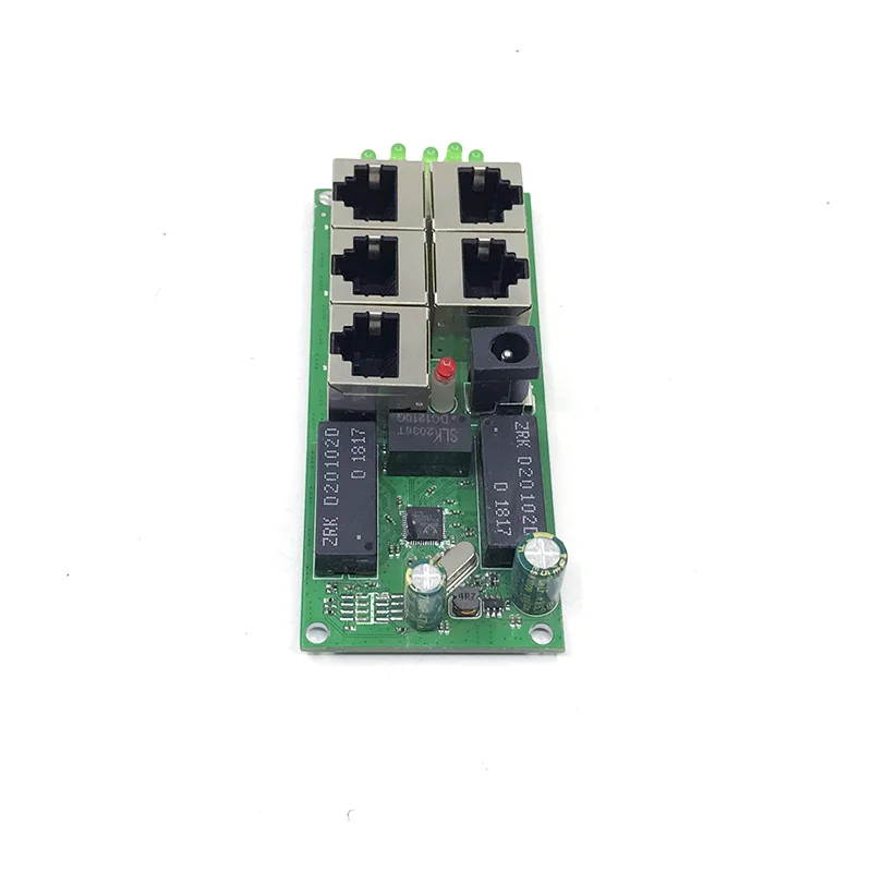 Fast switch mini 5 port ethernet switch 10 / 100mbps rj45 network switch hub pcb module board for system integration module