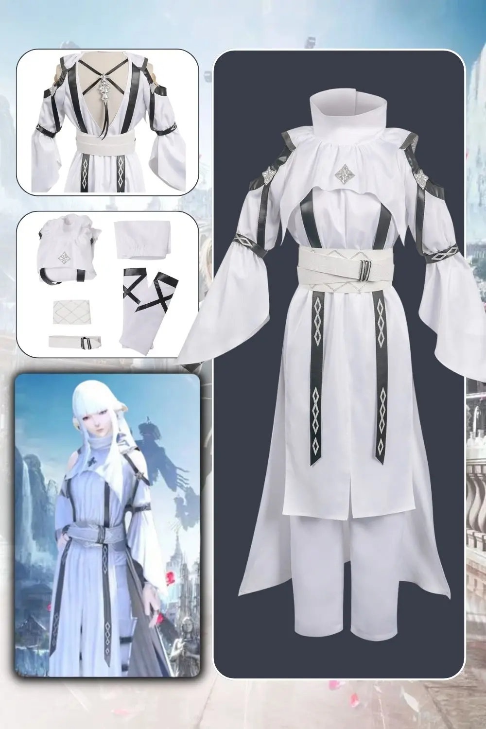 

FF14 Limbo Chiton Healing Cosplay Game Final Fantasy XIV Costume Set Halloween Carnival Roleplay Suit For Female Women Adult