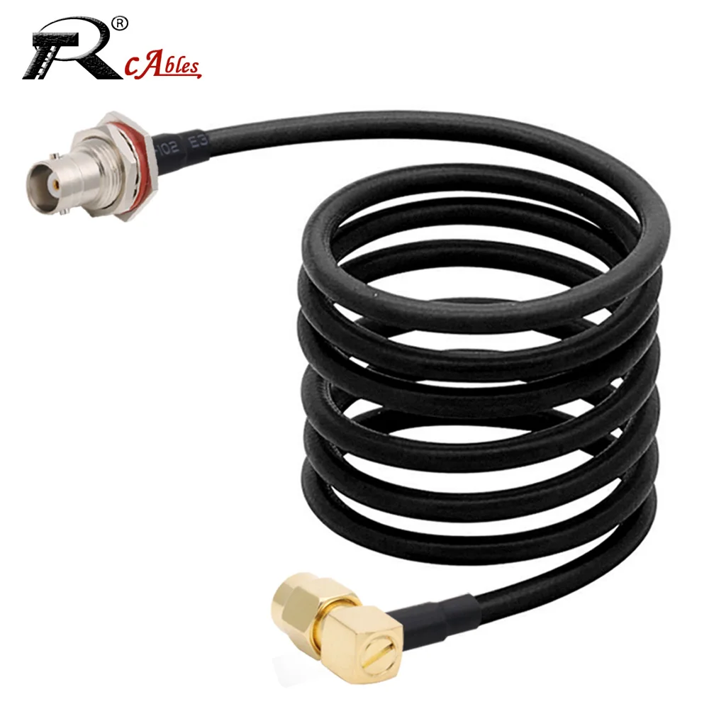 RG58 Cable BNC Male to SMA Male Plug RG-58 50 Ohm RF Extension Cable Connector Adapter RF jumper Pigtail 0.5M 1M 2M 5M 10M 20M