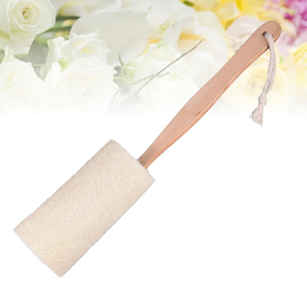 

Wooden Handle Loofah Bath Brush 36x10cm Natural Exfoliating Sponge for Body and Back Deep Cleansing Oil Removal Soft Skin Daily