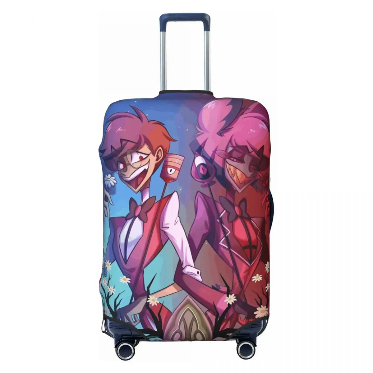 Vox Alastor Hazbin Hotels Suitcase Cover Travel Flight Fun Luggage Case Protector