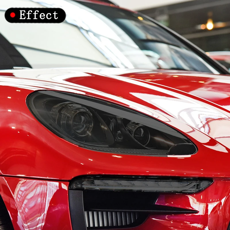 2 x Folia ochronna tylnych świateł samochodowych do Porsche Macan 2018 2019 2020 Dymna czarna przezroczysta naklejka ochronna TPU