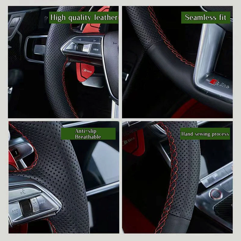 DIY Car Steering Wheel Cover For Volkswagen Golf 5 Mk5 VW Passat B6 Jetta 5 Mk5 Tiguan 2007-2011 Original Steering Wheel Braid