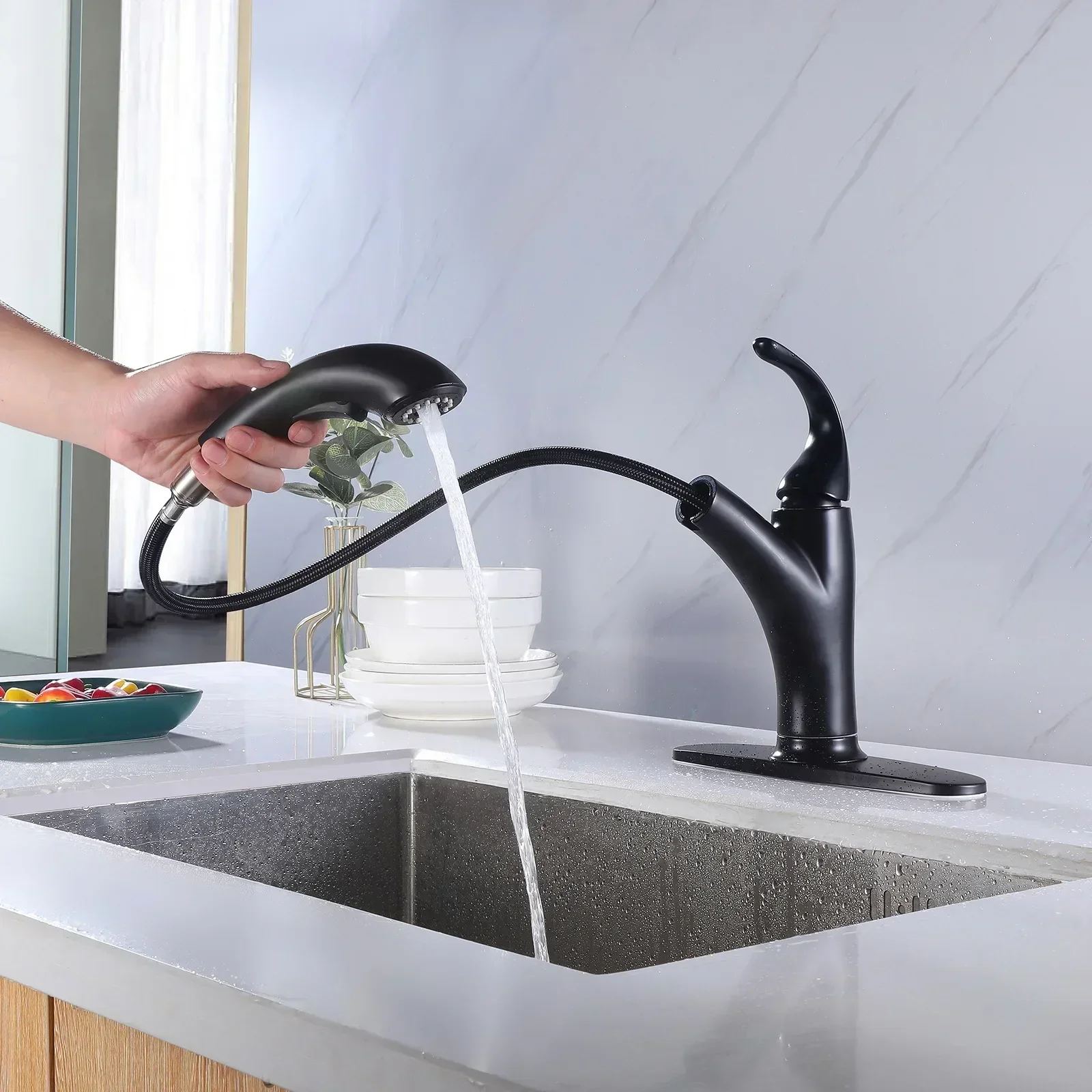 DurableHousehold Multifunctional Washbasin Faucet, Cold And Hot Dual Use 304 Stainless Steel Washbasin Faucet