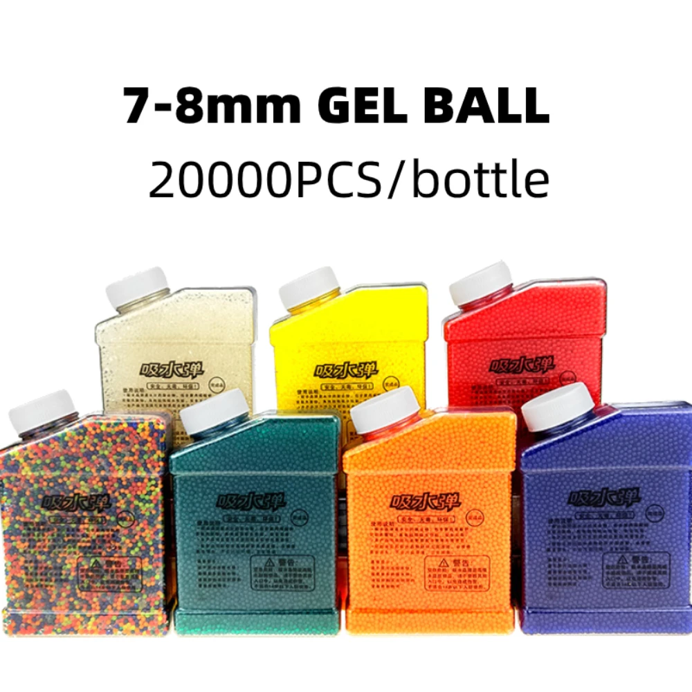 Soft Paint Crystal Ball Beans Brinquedos para meninos, Balas de água, Pistola Rifle Guns, Glock P90, M416 Machine Pellet, 7-8mm