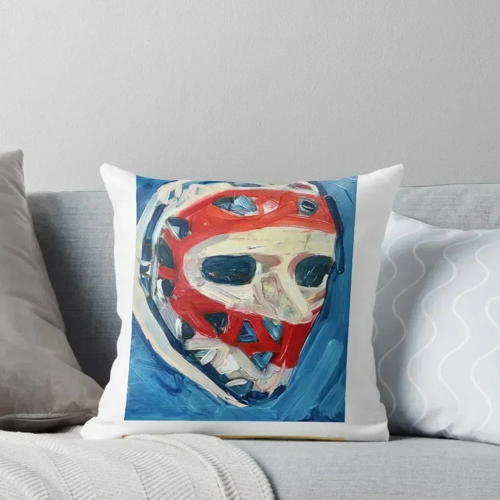 

Ken Dryden Mask (original painting) and stick Throw Pillow Cushion Covers For Living Room Sitting Cushion pillow