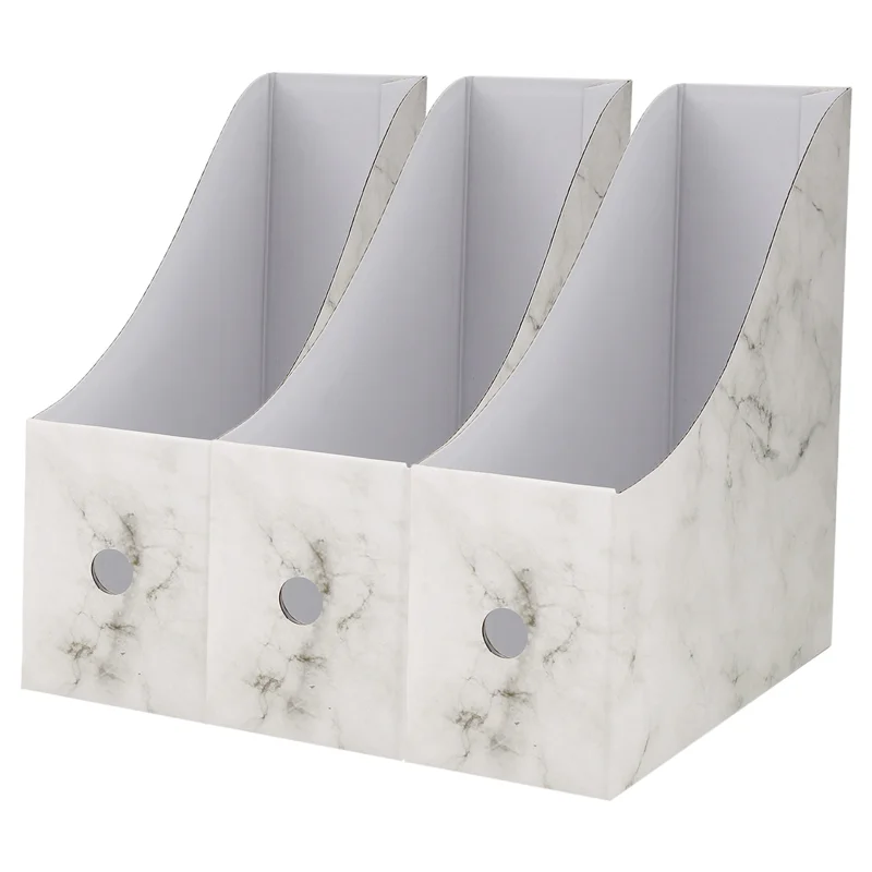 -A25M Sturdy Cardboard Magazine Holder Waterproof Magazine Storage Box Book Bins Desk File Holder Organizer