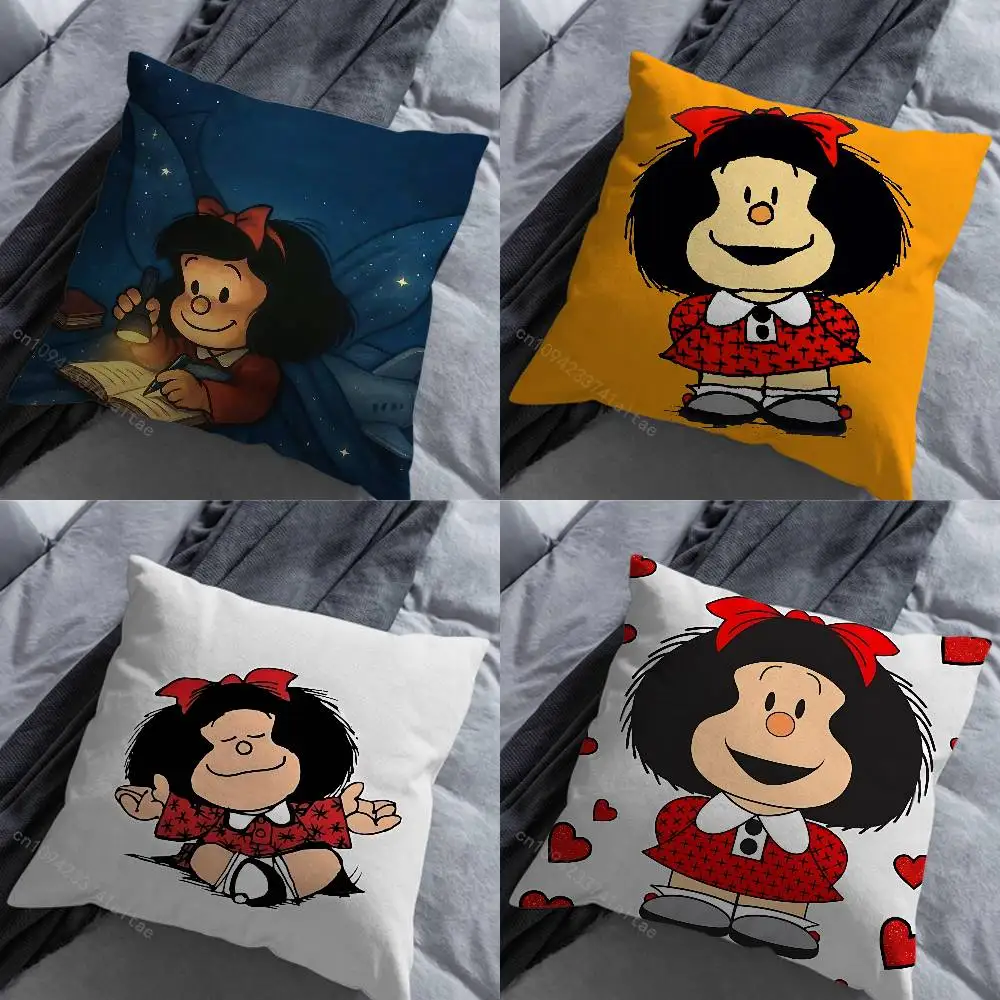 

Cute M-Mafaldas Comics pillow over living room sofa cushion cover home decoration bedroom room bed pillow cover