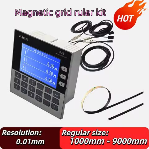 LCD 3 Axis DRO Kit Lathe Milling Machine High Precision Linear Electronic Magnetic Grid Ruler Magnetic Measuring Sensor