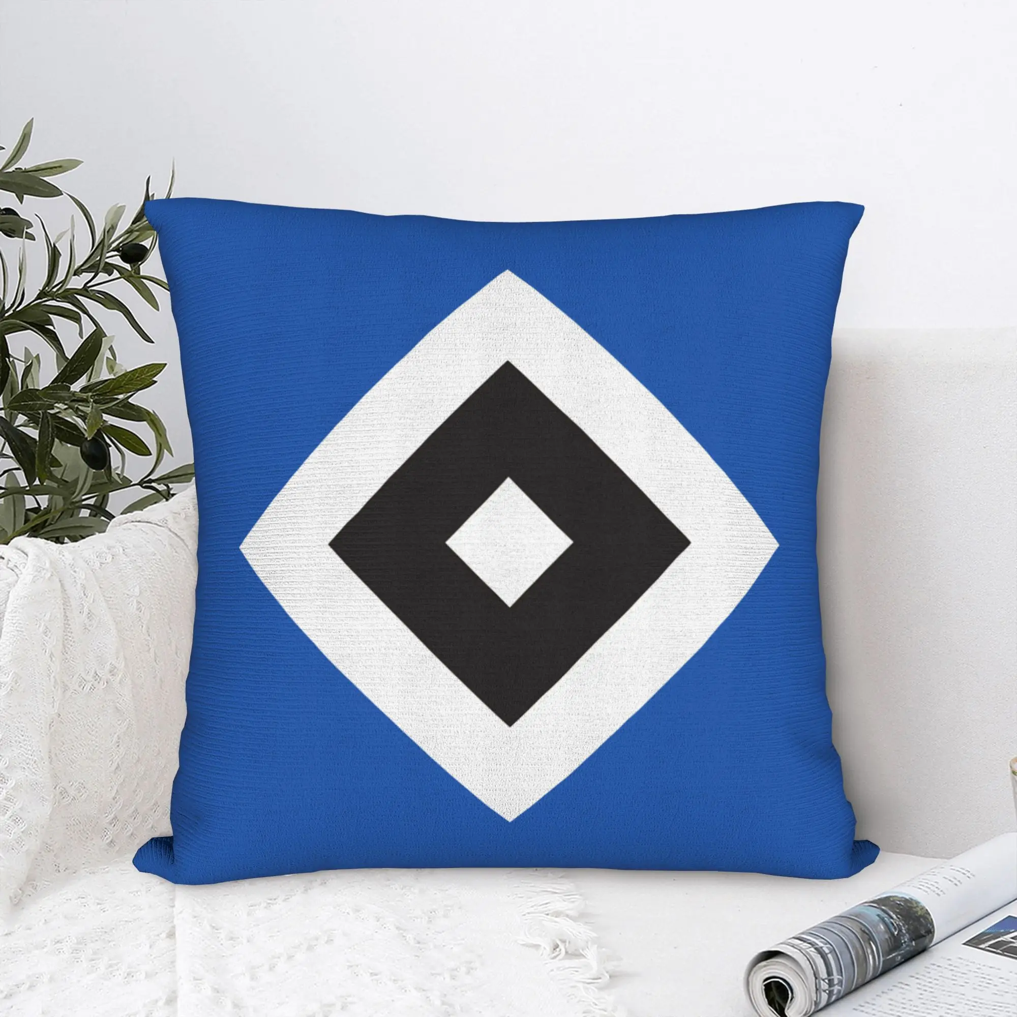 HSV Hamburger Sportverein Square Pillow Covers Polyester Seat German Soccer Club Cushion Cover Funny Decorative Pillowcase 45*45