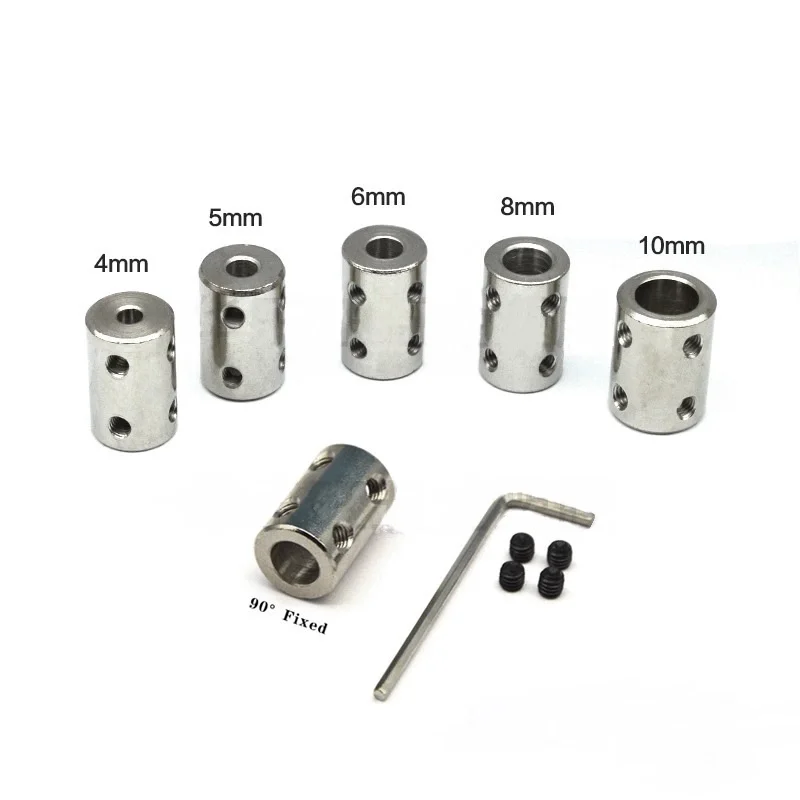 45# Steel Rigid Shaft Coupler, 3-10mm Inner Diameter Motor Transmission Connector Sleeve DIY Mechanical Motor Accessories