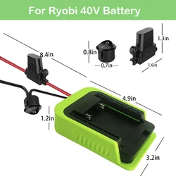 DIY Power Wheels Adaptor for Ryobi 40V Li-ion Battery for PRc Car Robotics DIY Use Power Convertor  with 14 AWG Wire