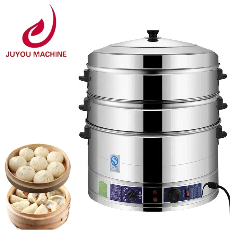

220v 52cm Electric Food Steamer for Dumpling Siomai Momos and Seafood