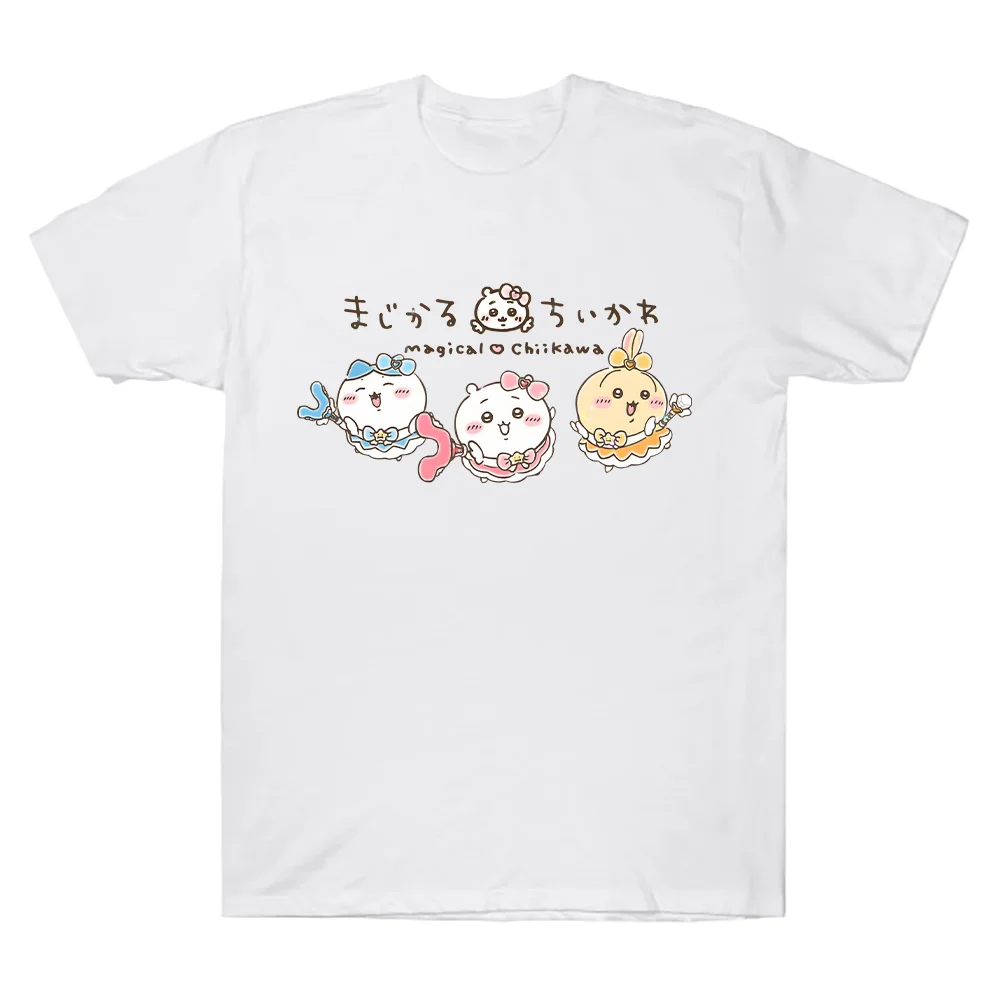 Chiikawa's Magical Girl  T Shirts Magical Chiikawa Kawaii Cartoon Tees Unisex Anime Casual Clothes Boy Girl Tops Cotton T-shirts