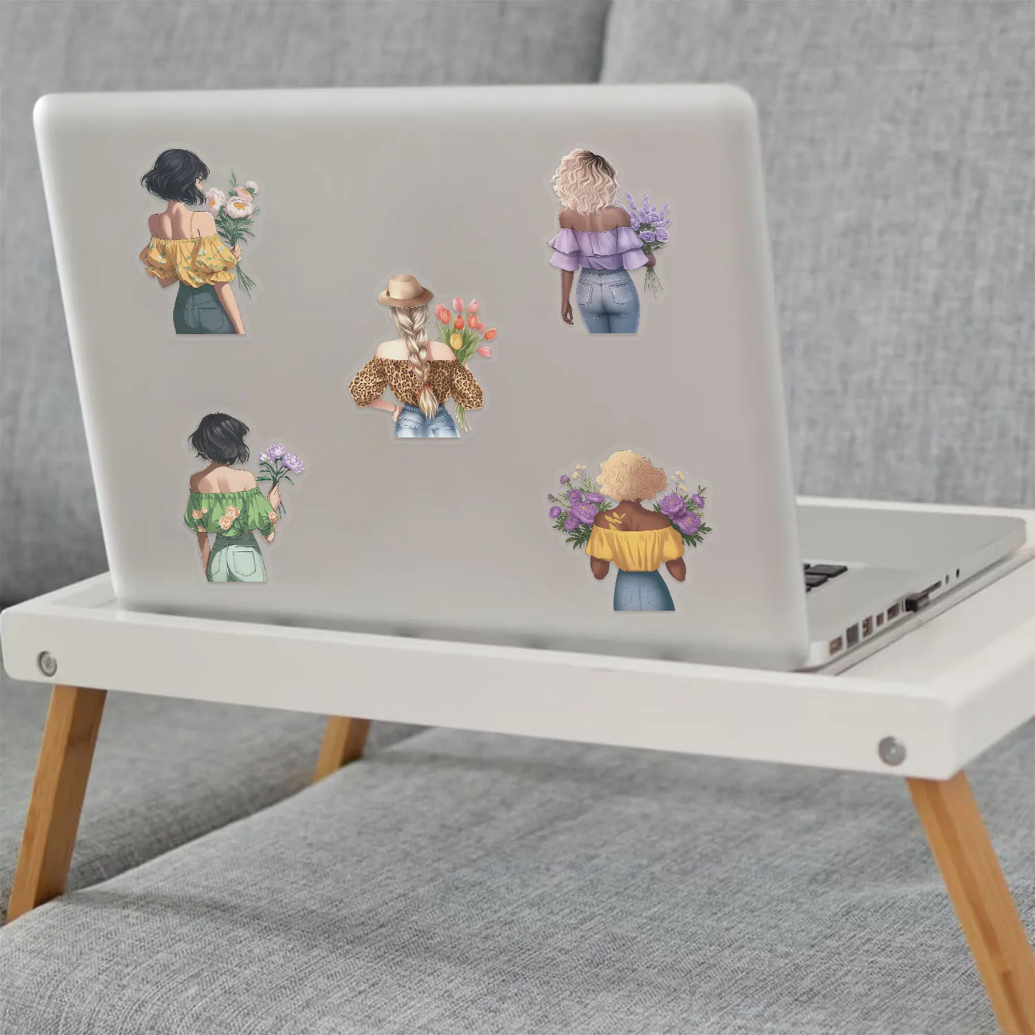 50 個フラワーガール透明漫画ステッカー落書きスクラップブッキング電話スケートボード防水クールデカールパック