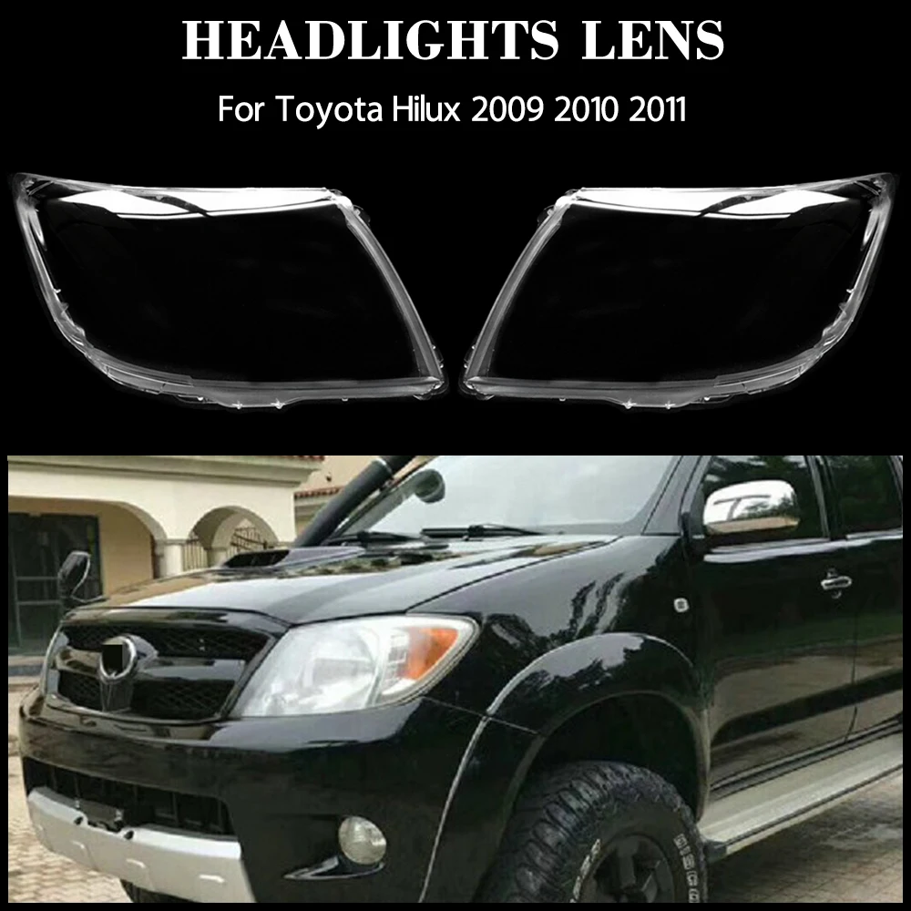 

For Toyota Hilux 2009 2010 2011 Headlight Cover Transparent Headlamp Shell Lens Replace Original Lampshade Plexiglass