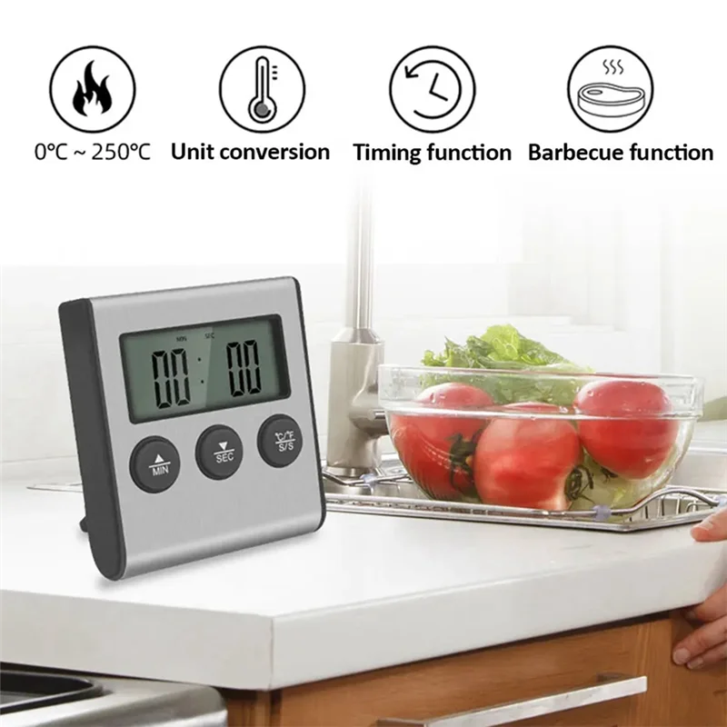 A45U Kitchen Digital Thermometer BBQ Oven Meat Grill Function Heat Meter Home Baking Household Cooking Temp