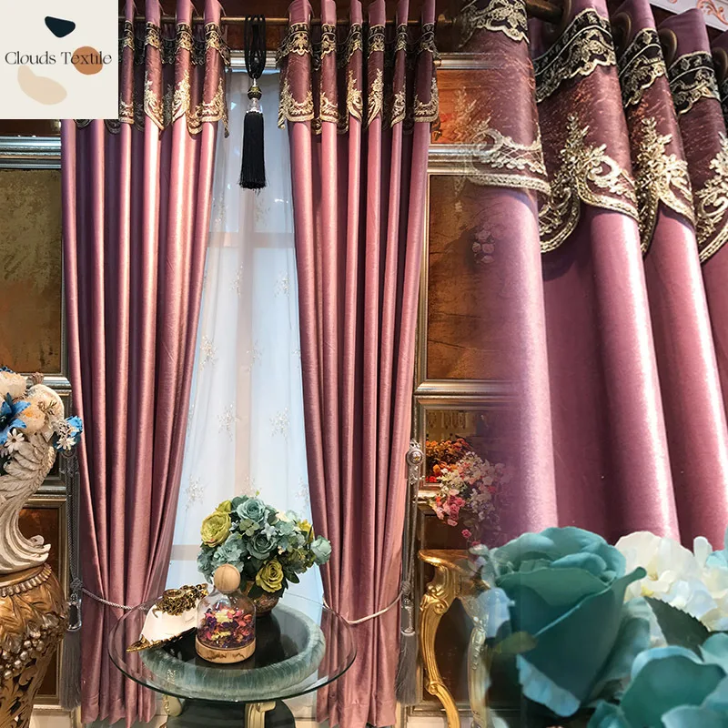Custom  Size！！European Style Luxury Gray Velvet American Style Solid Color Curtains for Living Dining Room Bedroom Decor Window
