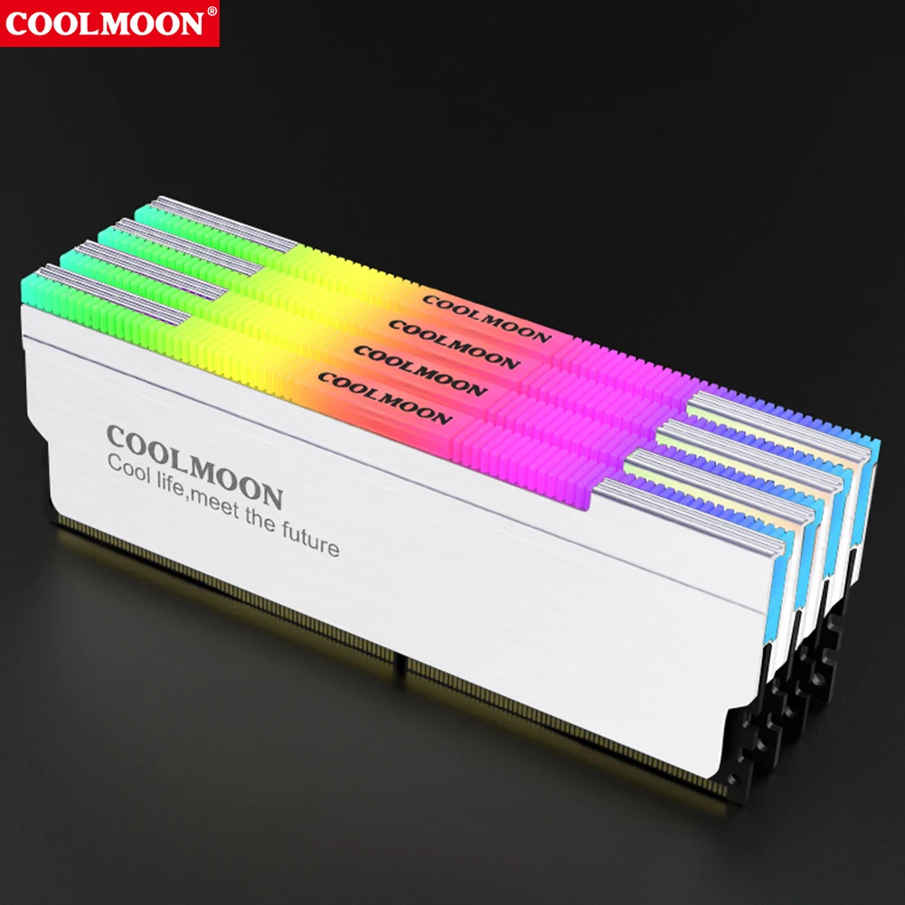 5V-3PIN ARGB DDR4 DDR3 Радиатор памяти Aura Sync DDR ОЗУ-кулер с термосиликоновой прокладкой для настольного компьютера ПК Память