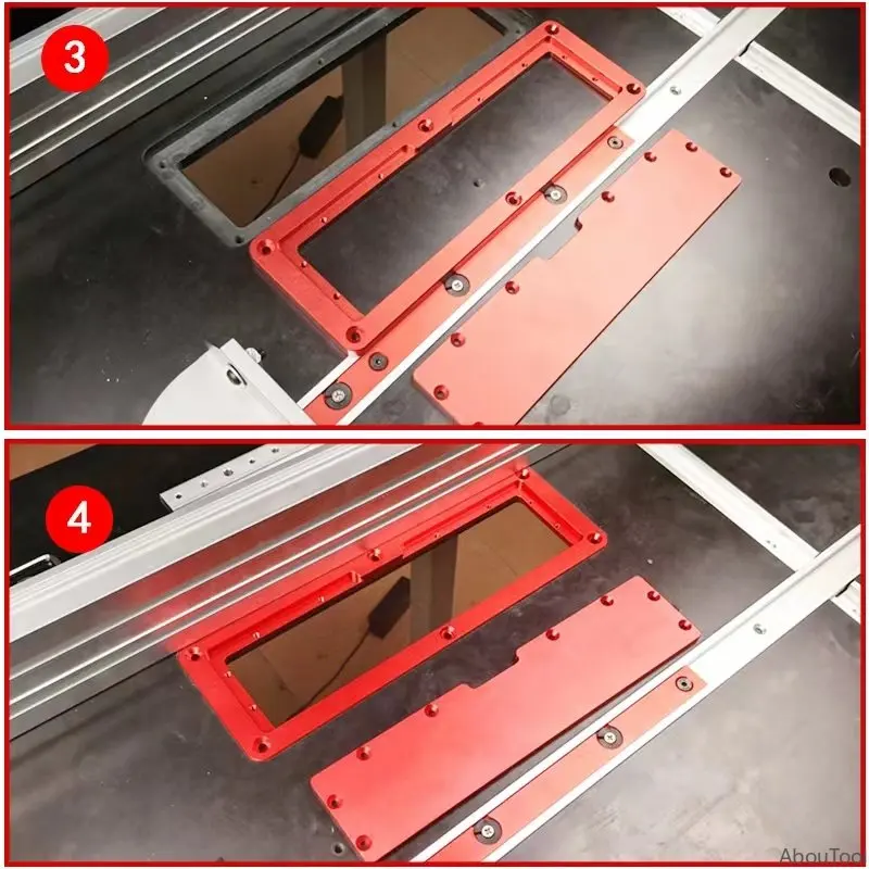 Placa de cubierta abatible para sierra Circular eléctrica, cubierta de aluminio ajustable para carpintería