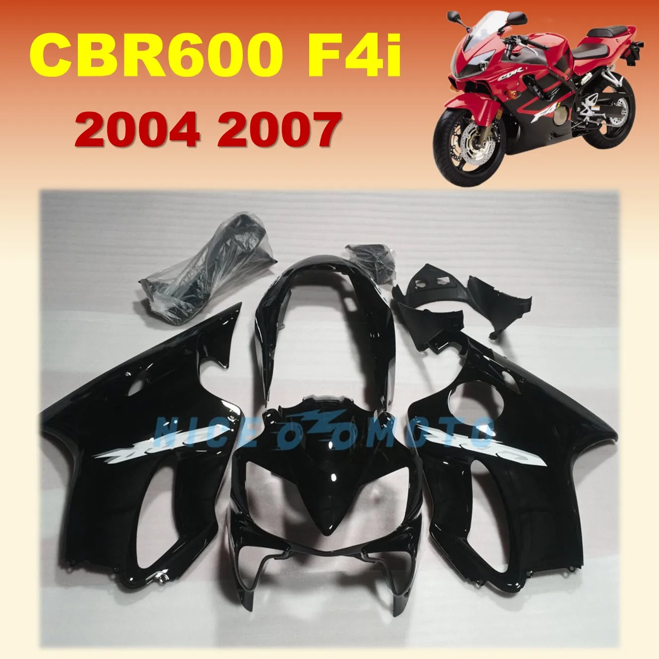 

For Honda CBR600 F4i CBR600RR CBR 600 CBR600F4i 2004 2005 2006 2007 Rebuild Motorcycle Sportbike Fairing kit full bodywork