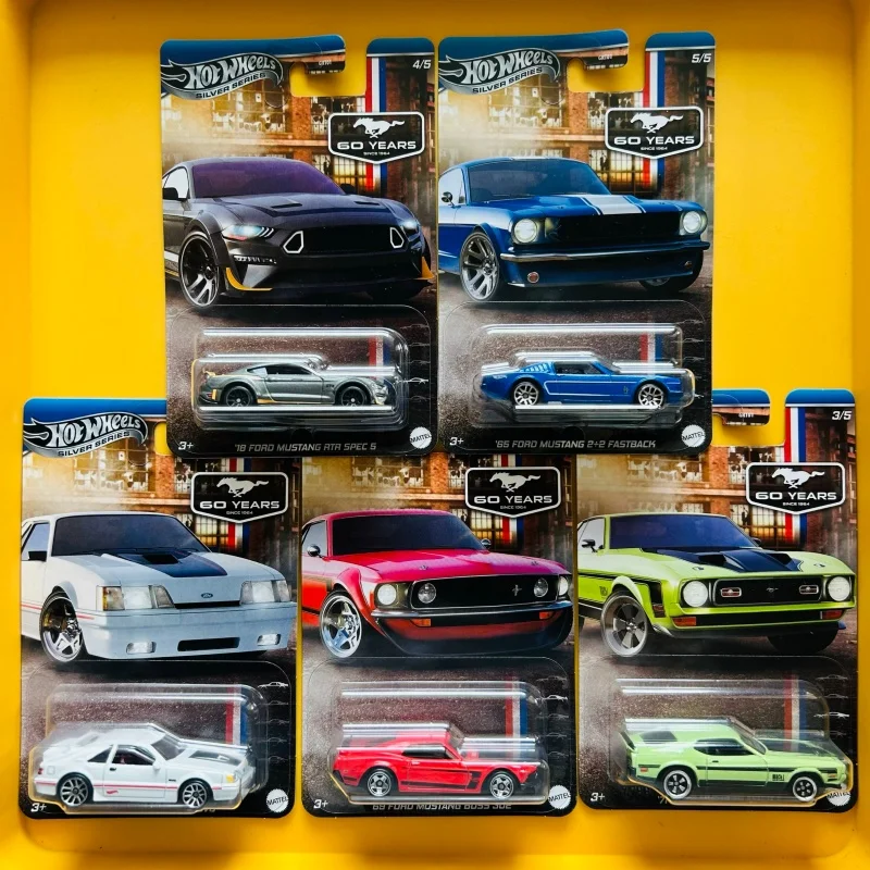 

Hot Wheels Cars GRT01-9c6m Mustang 60th Anniversary Sets Ford Mustang GRT 1:64 Diecast Vehicle Models Cars Toys Collectible Gift