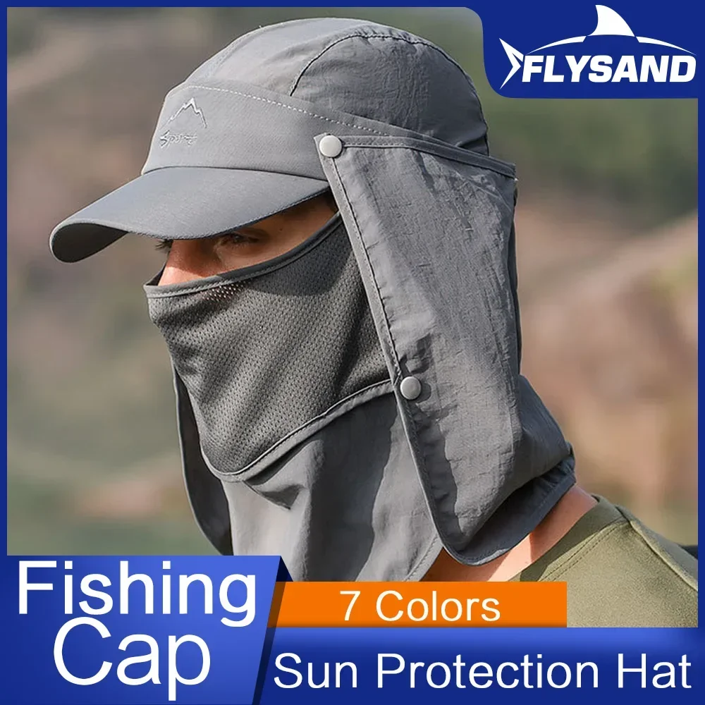 FLYSAND Visor Hat Foldable Detachable Sun Protection Breathable Mosquito Veil for Camping Fishing Hiking Duck Tongue Cap