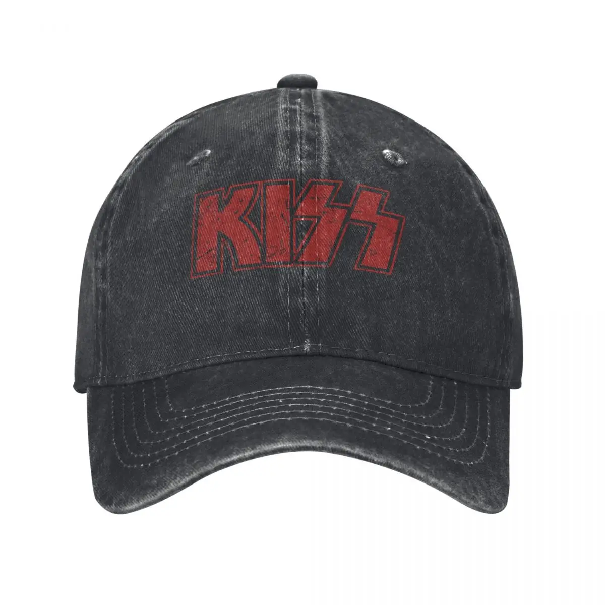 

KISS Band Logo Red Print denim Hat Breathable Design Men's Cap Cap Man Summer