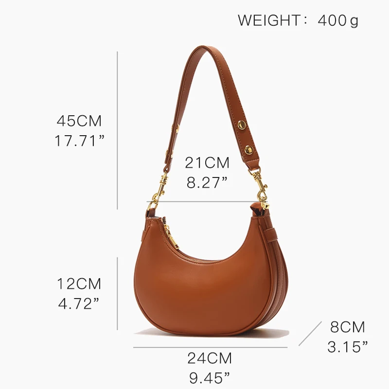 Women\'s Bags Underarm Shoulder Bags Designer Leather Clutch Bags Trendy Brands Half Moon Crossbody Bags Hobo Bags Wallets