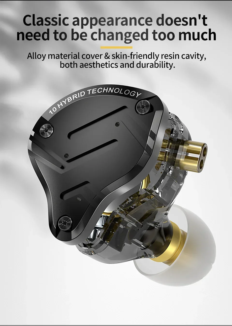 KZ ZS10 PRO X 4BA 1DD HIFI Metall-Hybrid-In-Ear-Kopfhörer Sport-Geräuschunterdrückungs-Headset Ohrhörer KZ ZSN PRO AS16PRO ZS10PRO X – Detail 6