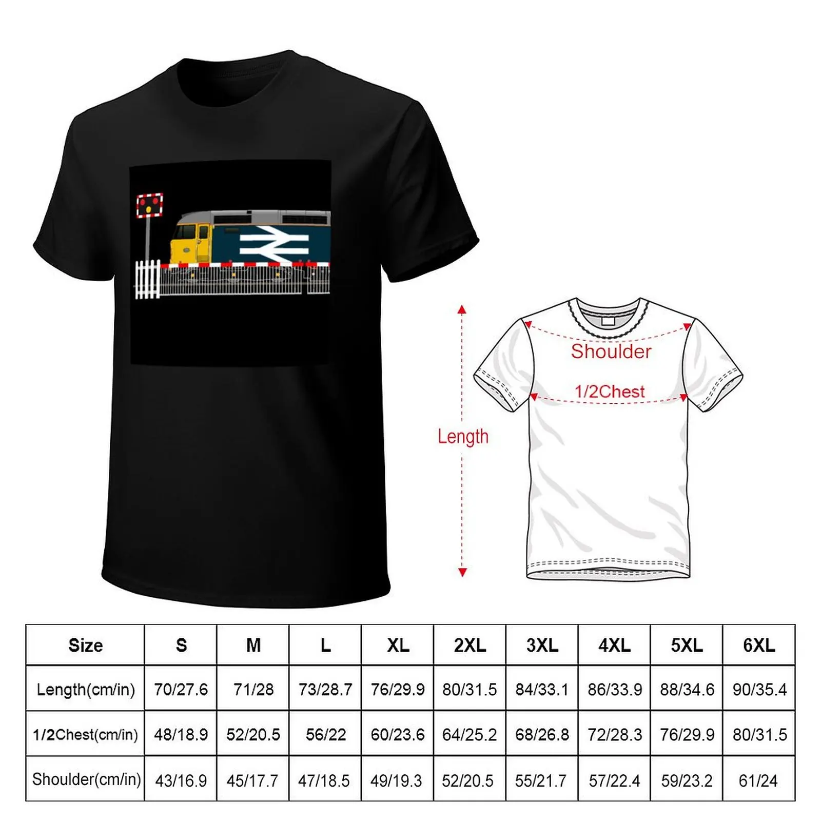 CLASS 47 LOCOMOTIVE LEVEL CROSSSING T-Shirt t shirts for man cotton soft T-Shirt