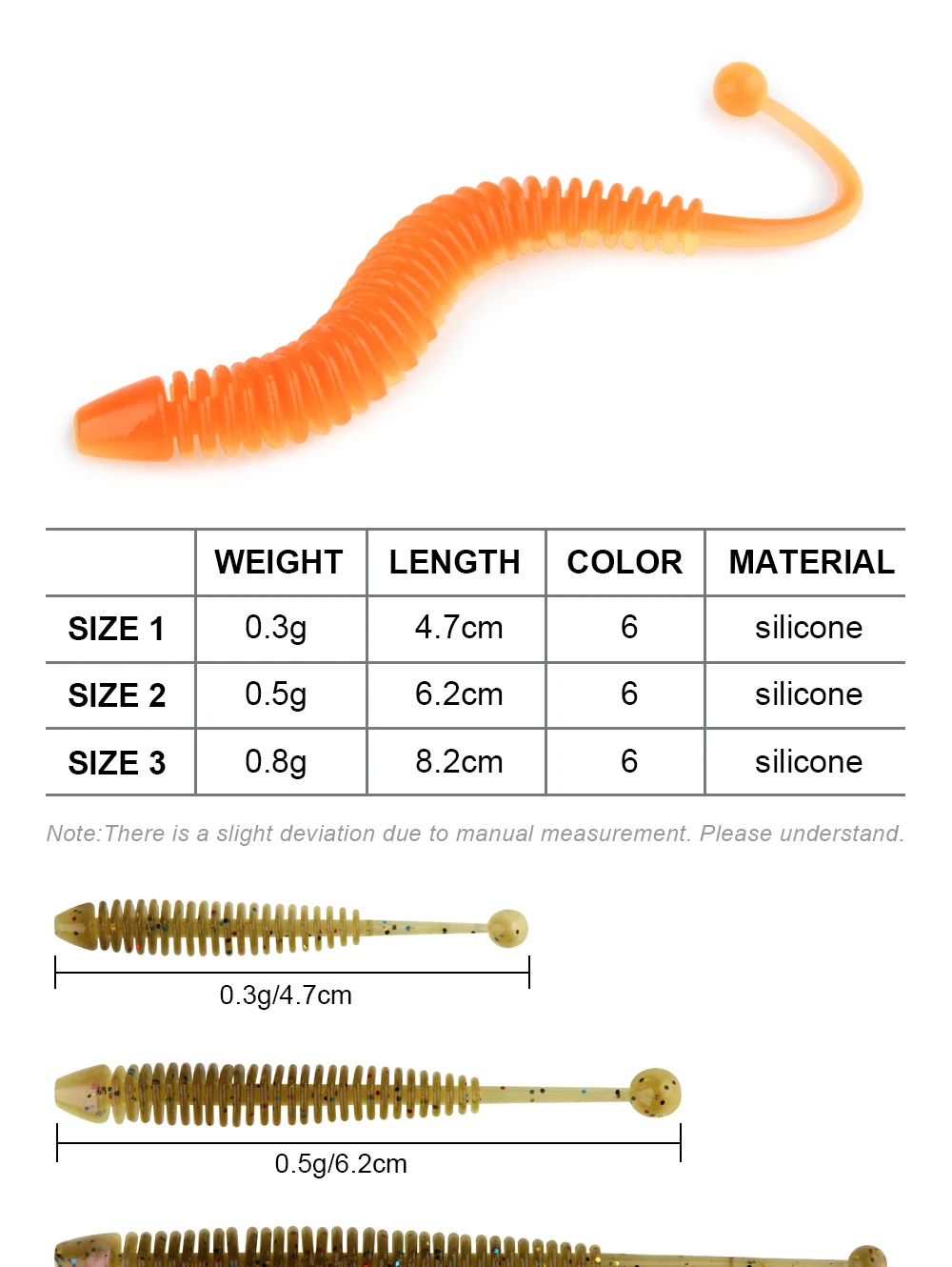 Spinpoler Weiche Köder Angeln Köder Shad Stick Wurm Meer Bass Gefälschte Regenwurm Künstliche Forelle Bass Drop Shot Barsch Leurre 10 teile/paket – Detail 2