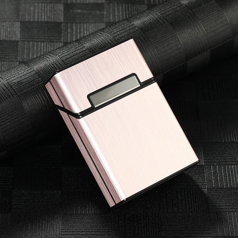 Aluminum Alloy Thick 20 Cigarette Case Simple Solid Color Waterproof Hard Shell Cigarette Accessories