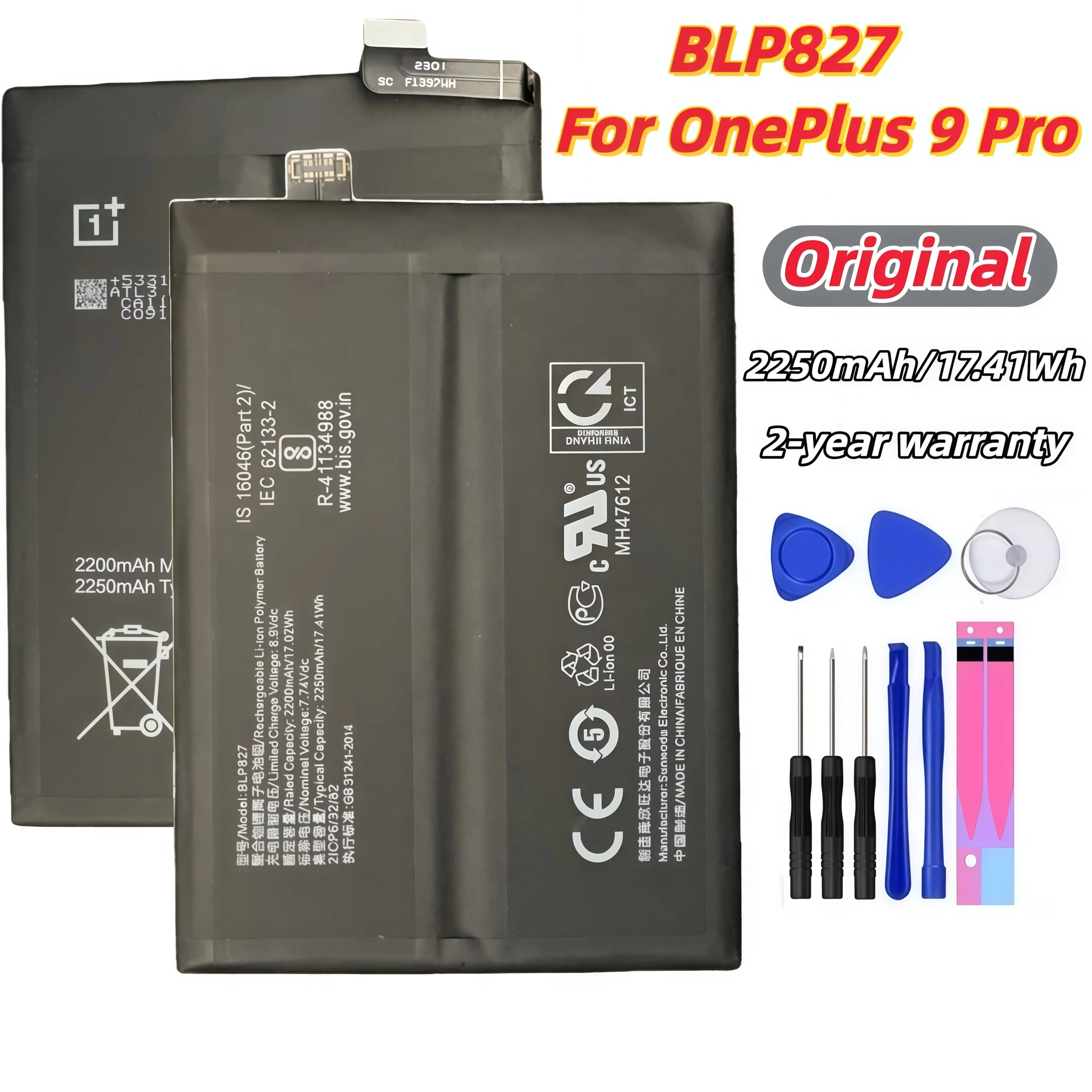 

lithium-ionBLP827 2250mAh 1+ Original Battery For OnePlus 9 Pro One Plus 9Pro High Quality Phone Bateria Batteries Fast Shipping