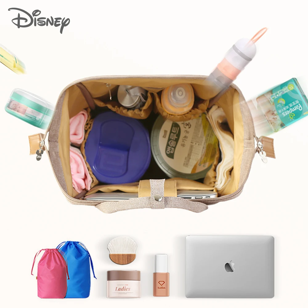 Disney Baby Diaper Backpack USB Bottle Insulation Heating Mummy Nappy Changing Bags For Baby Care Mom Stroller Oxford Handbags