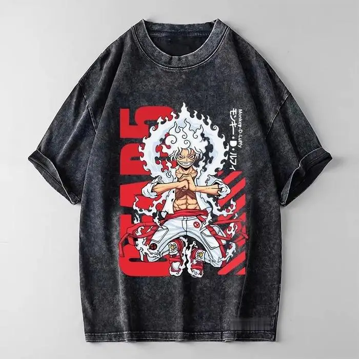 

Футболка унисекс из хлопка с принтом аниме One Piece, 2026, с коротким рукавом, повседневный уличный стиль, летний топ, уличная одежда Y2K, унисекс