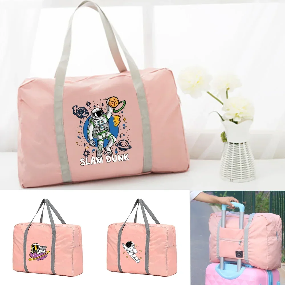 Handbags Foldable Travel Duffle Bags Handbag Women Clothes Storage Tote Bags Astronaut Pattern Sreies Luggage Packing Organizers