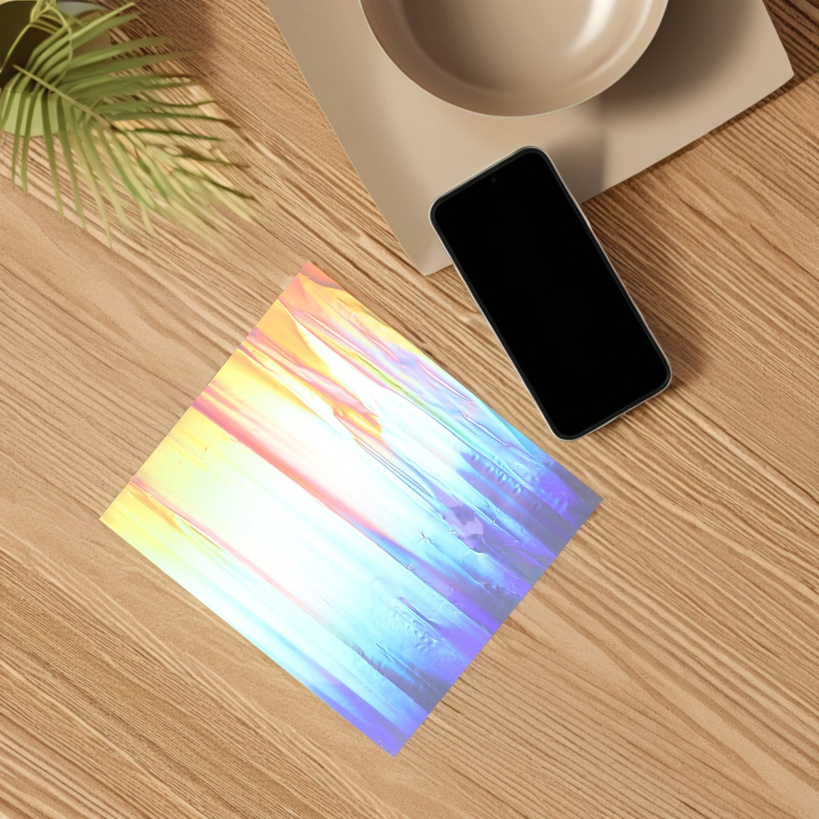 

Rainbow Holographic Window Film 50X100Cm Iridescent Glass Sticker Self-Adhesive Multicolor Reflective Film For Home Decor
