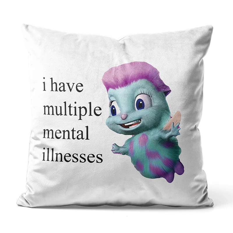 

Gaslight Gatekeep Girlboss Bibble I Have Multiple Mental Illnesses Throw Pillow Covers Cushion Cases for Couch Sofa 45cm x 45cm